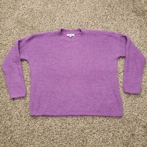 Madewell Ribbed Crewneck Sweater Heather Amethyst Purple Alpaca Size Small